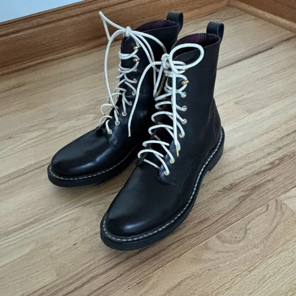 RAG & BONE EMIL Black Combat Boots Women’s Size 38/US 8 - Picture 4 of 8